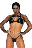 Slave 4 U Vinyl Hooded Bra Set