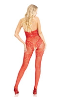 Rhinestone fishnet bodystocking