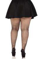 Colby Rhinestone Fishnet Plus Size Tights