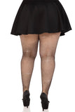 Colby Rhinestone Fishnet Plus Size Tights