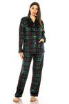   Plus Size Plaid Print Button Up Pajama Set – Donna di Capri  
