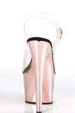 Chrome 7 Inch High Heel Platform Ankle Strap Sandals, Open Toe Stiletto Shoes with 2 3/4 Inch Platform