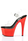 Chrome 7 Inch High Heel Platform Ankle Strap Sandals, Open Toe Stiletto Shoes with 2 3/4 Inch Platform