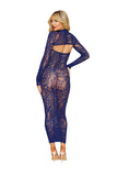 Seamless Floral Bodystocking Gown with Matching Shrug