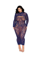 Seamless Floral Bodystocking Gown with Matching Shrug