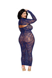 Seamless Floral Bodystocking Gown with Matching Shrug