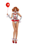 Creepy Clown Costume, Scary Halloween Clown Outfit with Haunting Makeup, Bold Colors & Striking Details for Haunted Houses, Parties & Events