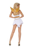 Women’s Flirty Angel Costume, Playful Angelic Outfit with Glamorous Details & Angel Wings for Halloween, Cosplay & Themed Parties