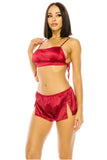 Satin Pajama Short with Crop Top