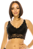 Plus Size Floral Lace Overlay Bralette