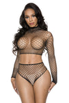 Mini diamond net long sleeve top