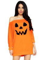 Jersey Halloween Pumpkin Dress