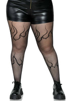 Flame Plus Fishnet Tights