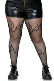 Flame Plus Fishnet Tights