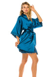 Satin Embroid  Dressing Gown Robe Set