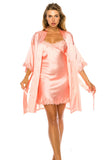 Satin Embroid  Dressing Gown Robe Set