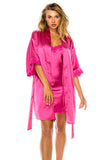 Satin Embroid  Dressing Gown Robe Set