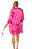 Satin Embroid  Dressing Gown Robe Set