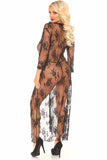 Satin Long Lace Lingerie Robe Set