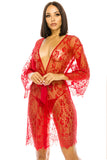 Two Piece Floral Lace Robe – Donna di Capri  