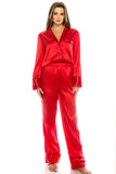 Two Piece Satin Pajama Set for Women