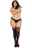 Sheer Thigh High Stockings with Striped Elastic Top