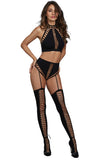 Opaque Seamless Bralette with High-Waisted Garter Panty