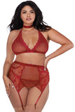 Fishnet and Lace Four-piece Set