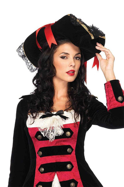 Swashbuckler Pirate Hat With Lace Trim