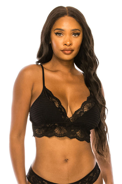 Lace Bralette with Flexible Elastic Band