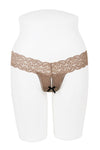 Lace Band Crotchless Thong W Bow