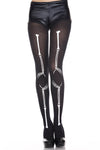 Skeleton hands print pantyhose