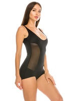 Microfiber and Mesh Shaping Bodysuit