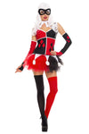 Five Pieces Harley Jester Costume Set