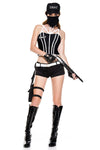 Six Pieces Bad Swat Babe  Costume Set