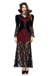 Three Pieces Black Widow Vampire Costume Set