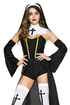 Six Pieces Convent Sister Costume Set