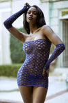 Off The Shoulder Fishnet Bodystocking Dress