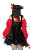 Vixen Pirate Wench Costume for Women – Sexy Peasant Top, Lace-Up Velvet Corset & Layered Skirt