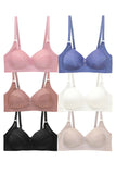 Plus Size Solid Lace Full Coverage Bra