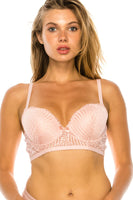 Lace trim push up bra