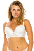 Lace trim push up bra