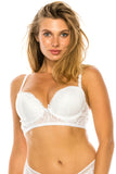 Lace trim push up bra