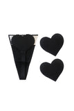 Black Heart Invisi Knix Thong With Nipztix Pasties