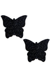 Black Glitter Butterfly Pasties