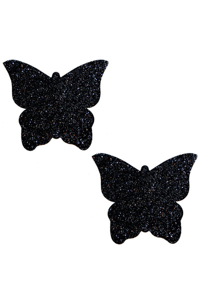 Black Glitter Butterfly Pasties