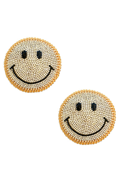 Smile On Gold Chain Crystal Face Reusable Silicone Nipztix