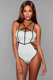 Lace bodysuit with harness style