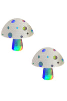 Alice Down The Rabbit Holographic White Shroom Nipztix Pasties