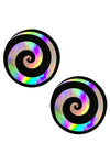 Care Bare Stare Holographic Spiral on Black Malice Nipztix Pasties